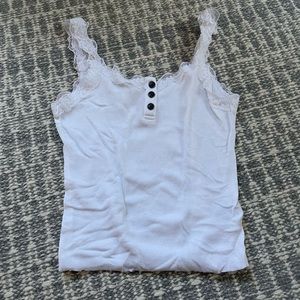 Holister girls white button up tank.